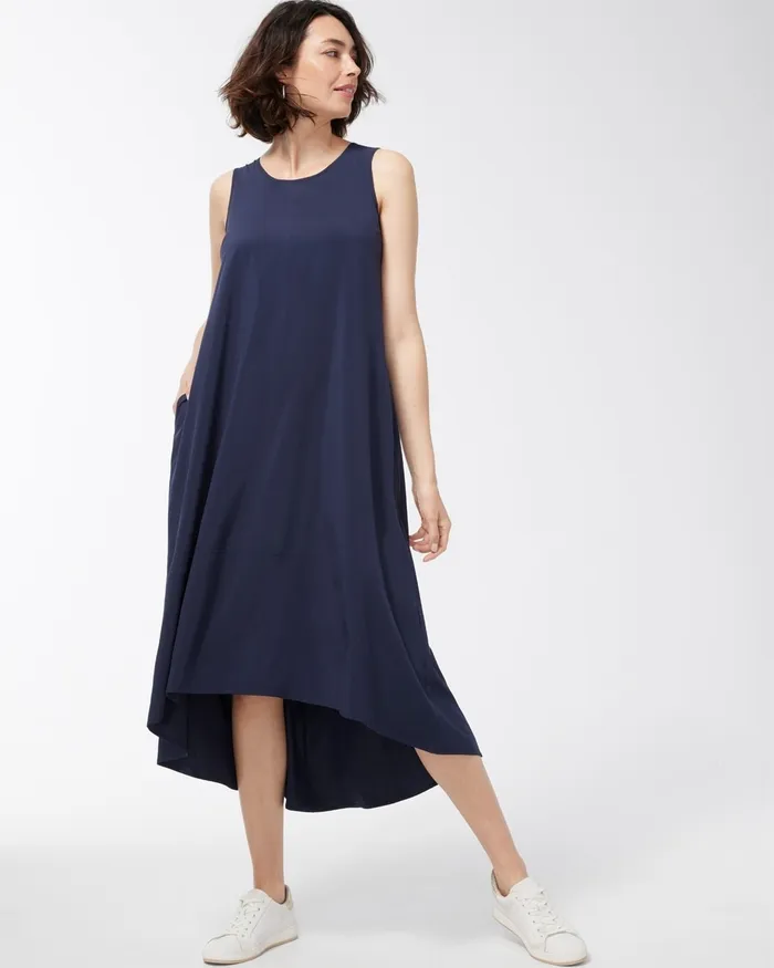 Chico039s Zenergy UPF Neema Sport Maxi Dress Classic Navy Women Activewear