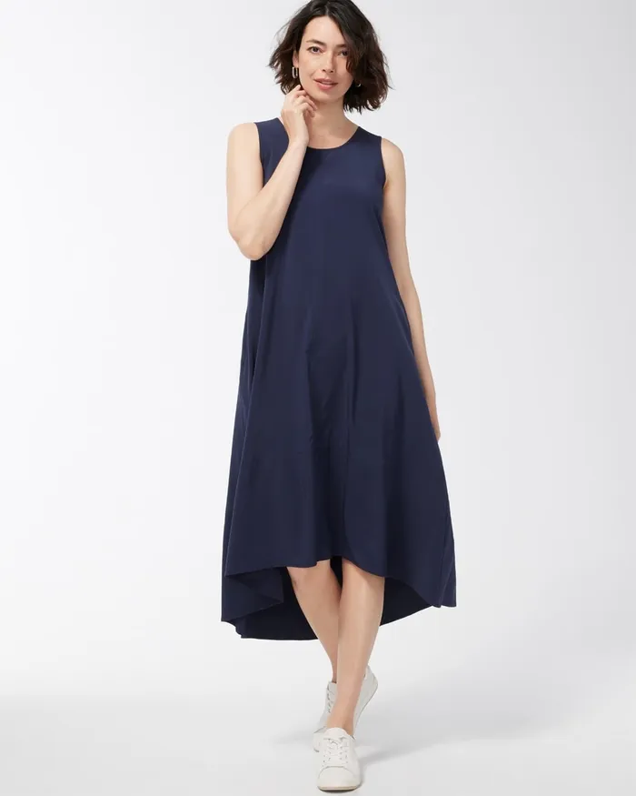 Chico039s Zenergy UPF Neema Sport Maxi Dress Classic Navy Women Activewear