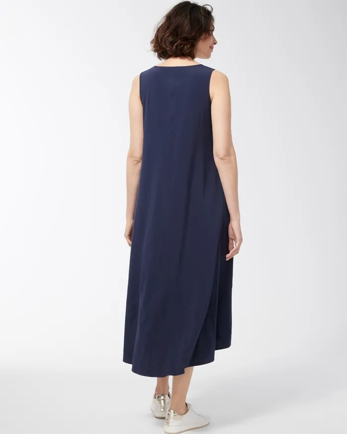 Chico039s Zenergy UPF Neema Sport Maxi Dress Classic Navy Women Activewear