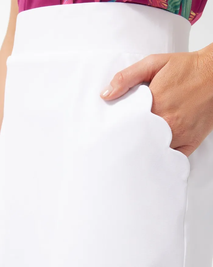 Chico039s Zenergy UPF Neema White Scallop Hem Skort Alabaster Women Activewear