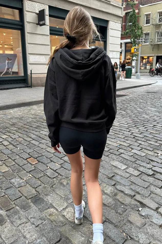 Christy Hoodie Black Women Brandy Melville Sweatpants and Sweatshirts