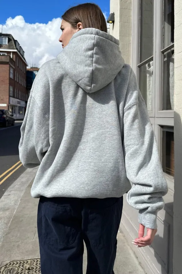 Christy Hoodie Heather Grey Women Brandy Melville Sweatpants and Sweatshirts