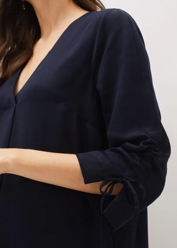 Cieara Tie Detail Sleeve Tunic Dress Navy Women Phase Eight Dresses