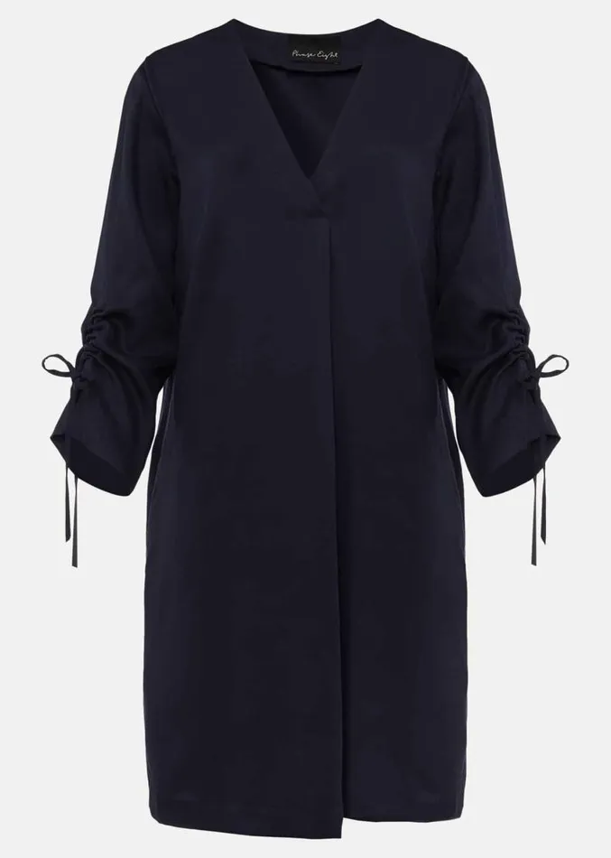 Cieara Tie Detail Sleeve Tunic Dress Navy Women Phase Eight Dresses
