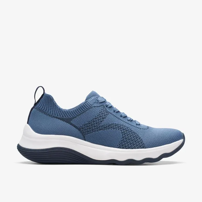 Circuit Tie Denim Blue Knit Women Clarks Sneakers