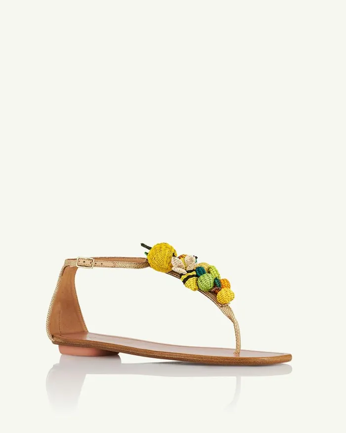 Citrus Punch Sandal Flat Beige Women Aquazzura Sandals