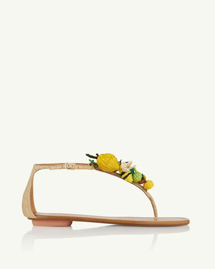 Citrus Punch Sandal Flat Beige Women Aquazzura Sandals Citrus Punch Sandal Flat Beige Women Aquazzura Sandals