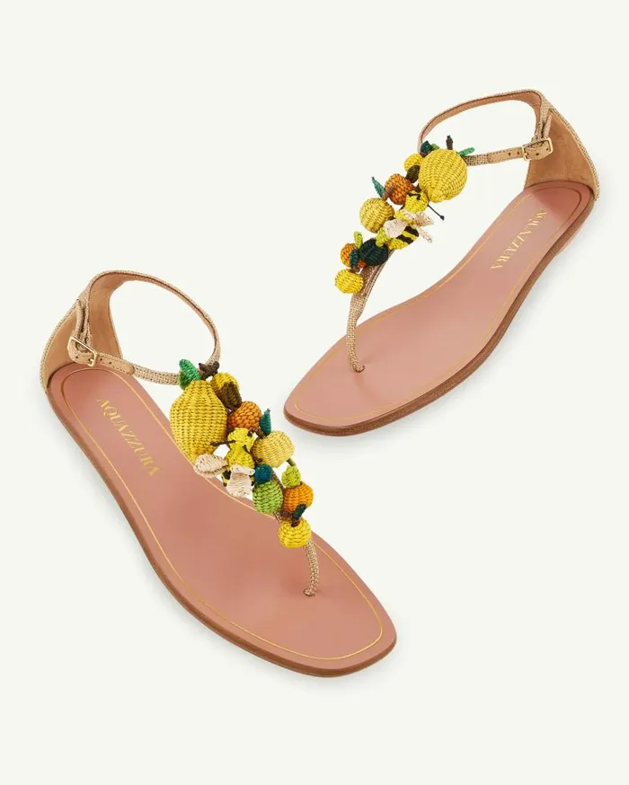Citrus Punch Sandal Flat Beige Women Aquazzura Sandals Citrus Punch Sandal Flat Beige Women Aquazzura Sandals
