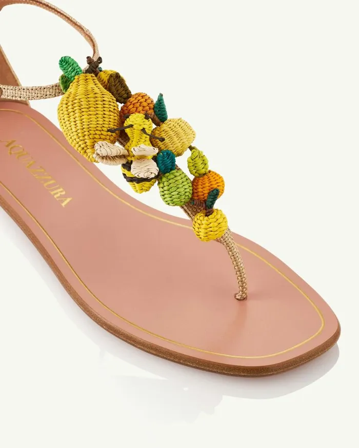 Citrus Punch Sandal Flat Beige Women Aquazzura Sandals Citrus Punch Sandal Flat Beige Women Aquazzura Sandals