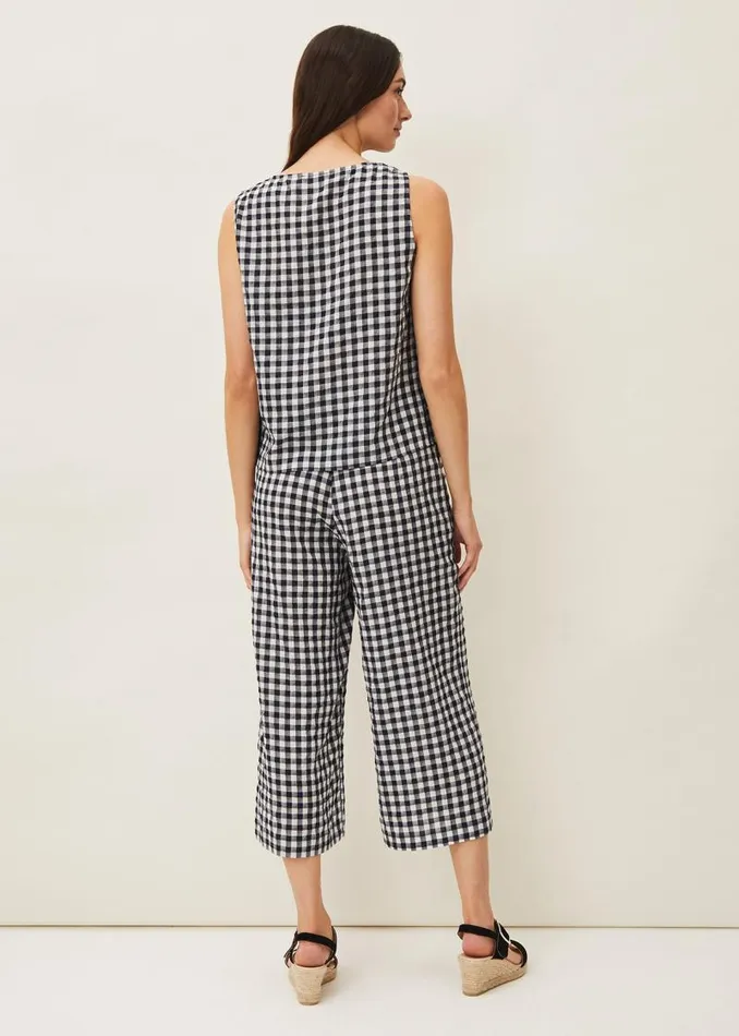 Clea Gingham Culottes Navyivory Women Phase Eight Trousers