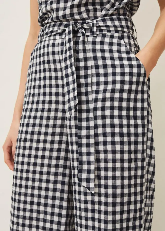 Clea Gingham Culottes Navyivory Women Phase Eight Trousers
