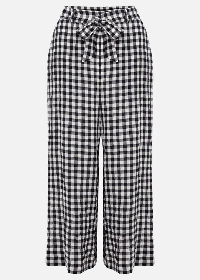 Clea Gingham Culottes Navyivory Women Phase Eight Trousers