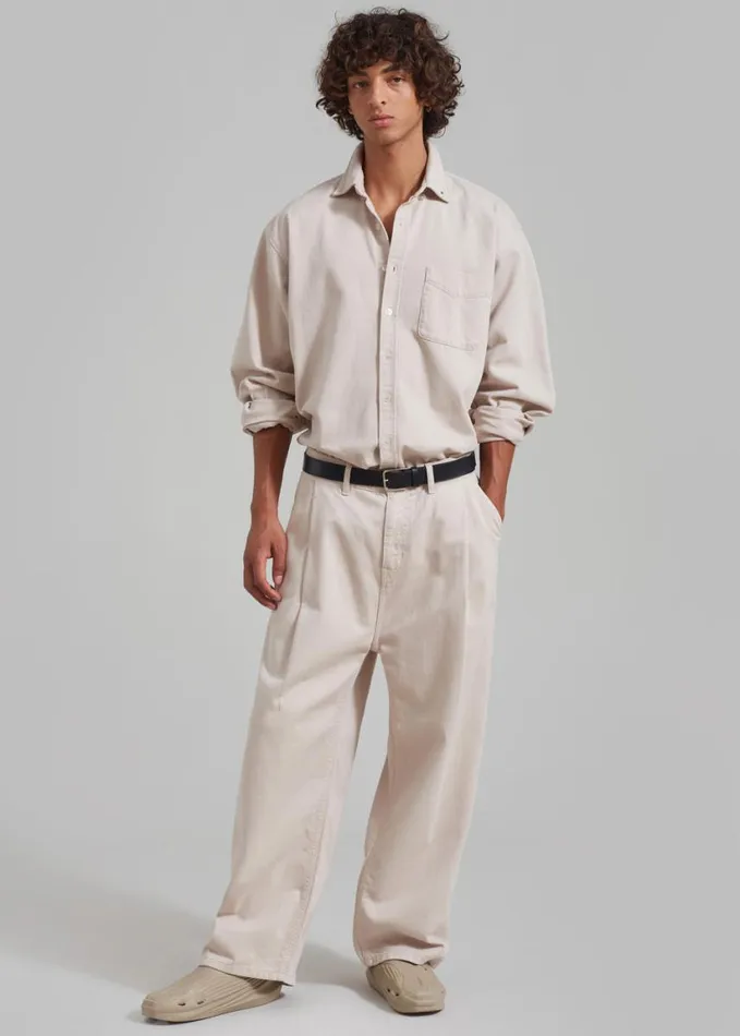 Clothing Men The Frankie Shop Drew Denim Pants 8211 Natural