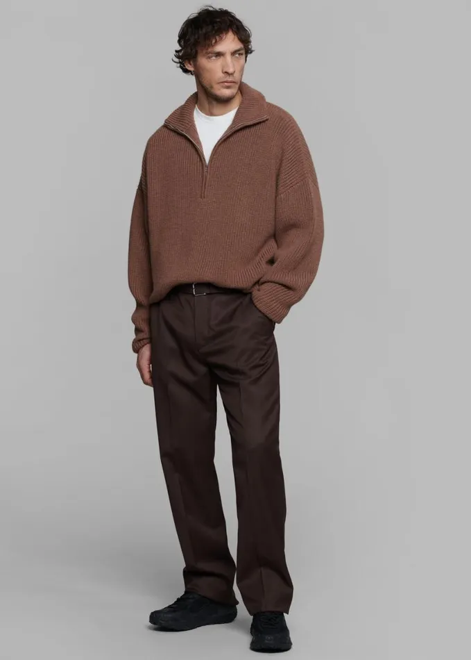 Clothing Men The Frankie Shop Mason Wool Trousers 8211 Brown