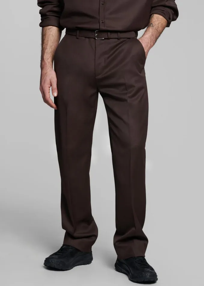 Clothing Men The Frankie Shop Mason Wool Trousers 8211 Brown