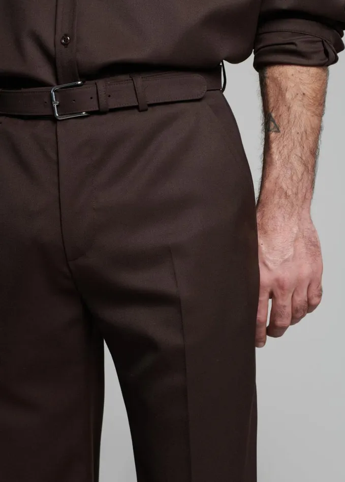 Clothing Men The Frankie Shop Mason Wool Trousers 8211 Brown