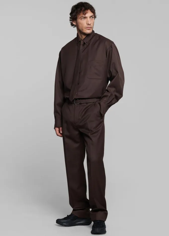 Clothing Men The Frankie Shop Mason Wool Trousers 8211 Brown