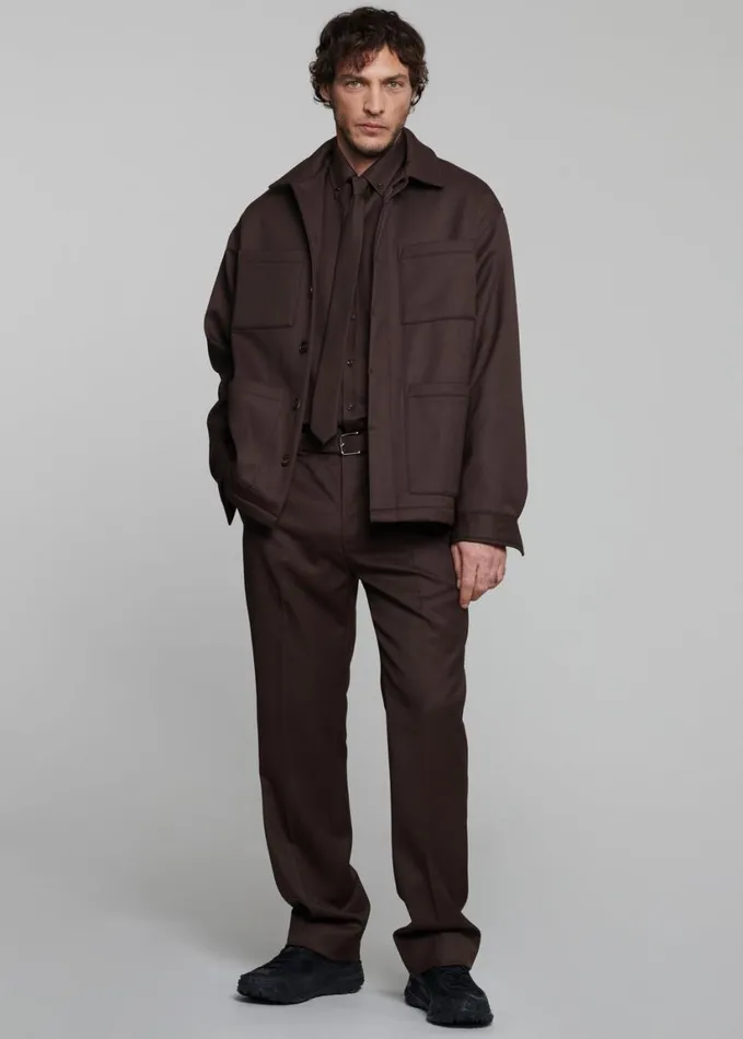 Clothing Men The Frankie Shop Mason Wool Trousers 8211 Brown