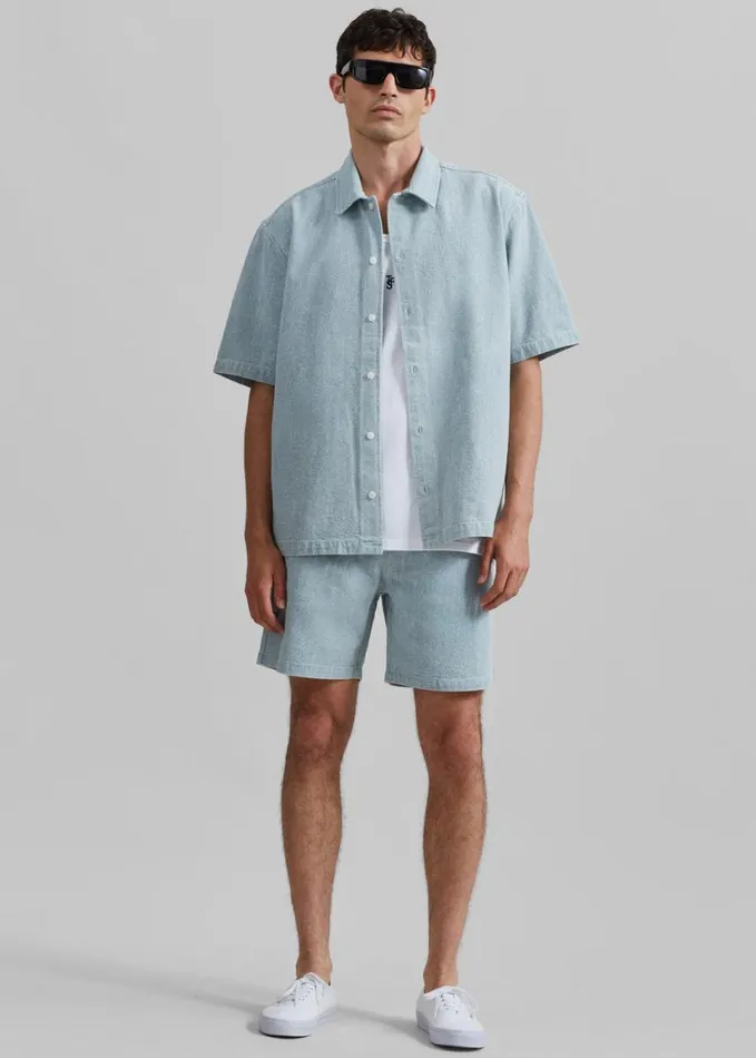 Clothing Men The Frankie Shop Samse Samse Saayo X Shirt 8211 Destructed Denim