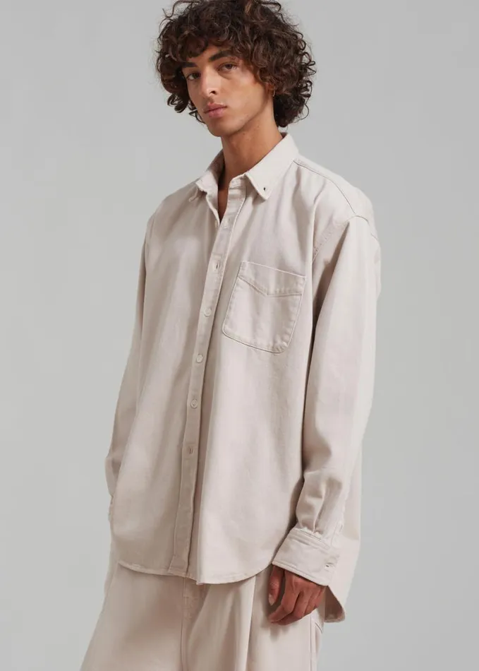 Clothing Men The Frankie Shop Sinclair Denim Shirt 8211 Natural