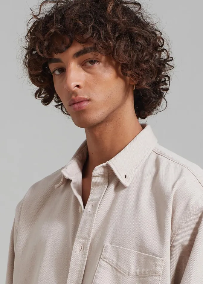 Clothing Men The Frankie Shop Sinclair Denim Shirt 8211 Natural