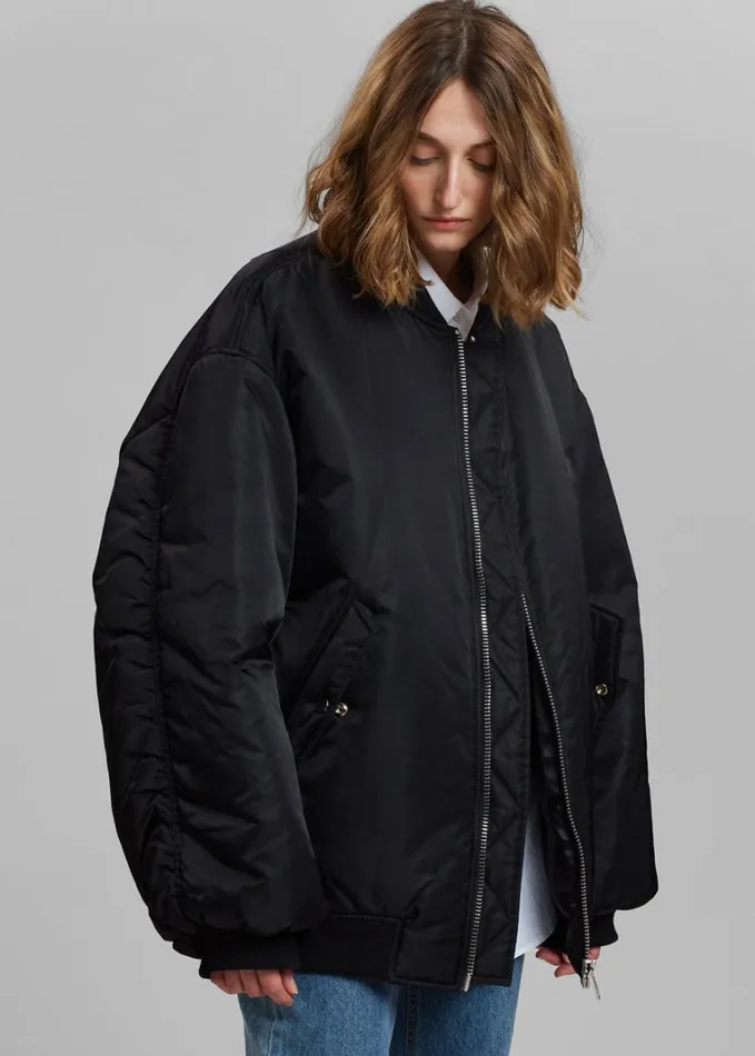 Clothing WomenMen The Frankie Shop Astra Bomber Jacket 8211 Black