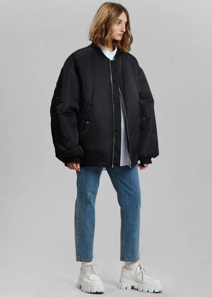 Clothing WomenMen The Frankie Shop Astra Bomber Jacket 8211 Black
