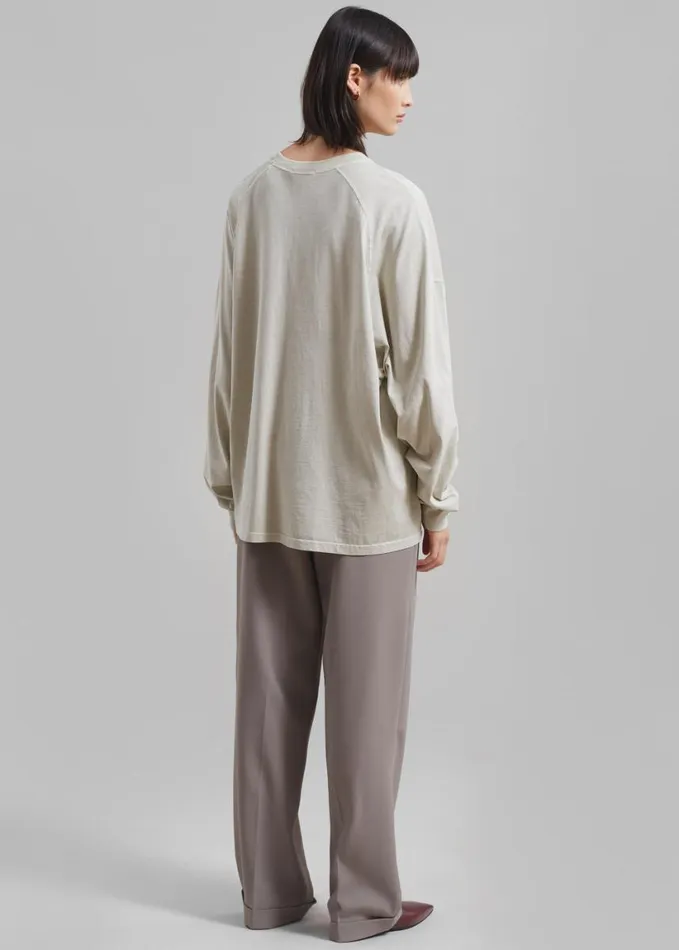 Clothing WomenMen The Frankie Shop Collins Long Sleeve Tee 8211 Beige
