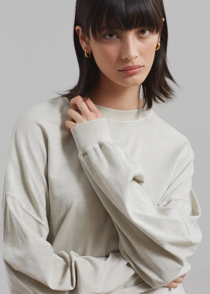 Clothing WomenMen The Frankie Shop Collins Long Sleeve Tee 8211 Beige