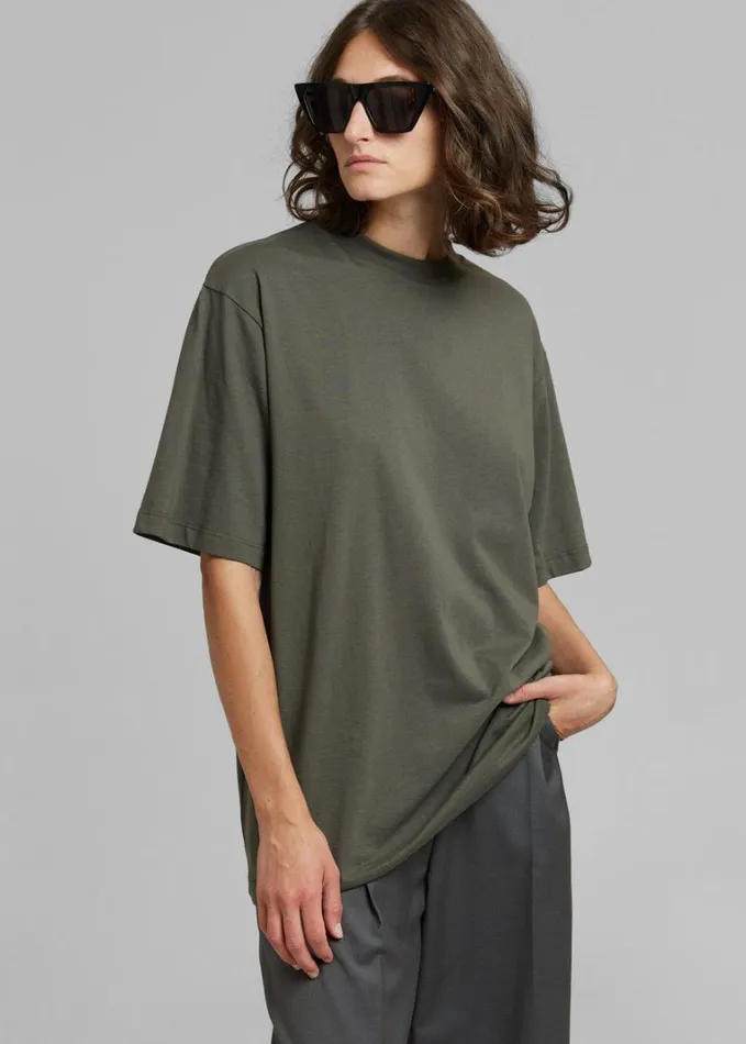 Clothing WomenMen The Frankie Shop Evora Tee 8211 Olive