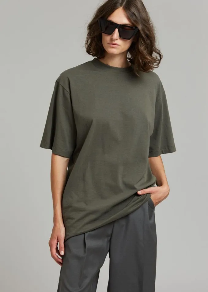 Clothing WomenMen The Frankie Shop Evora Tee 8211 Olive