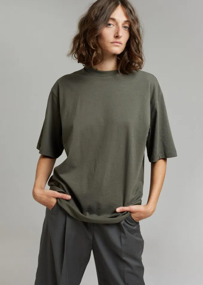 Clothing WomenMen The Frankie Shop Evora Tee 8211 Olive