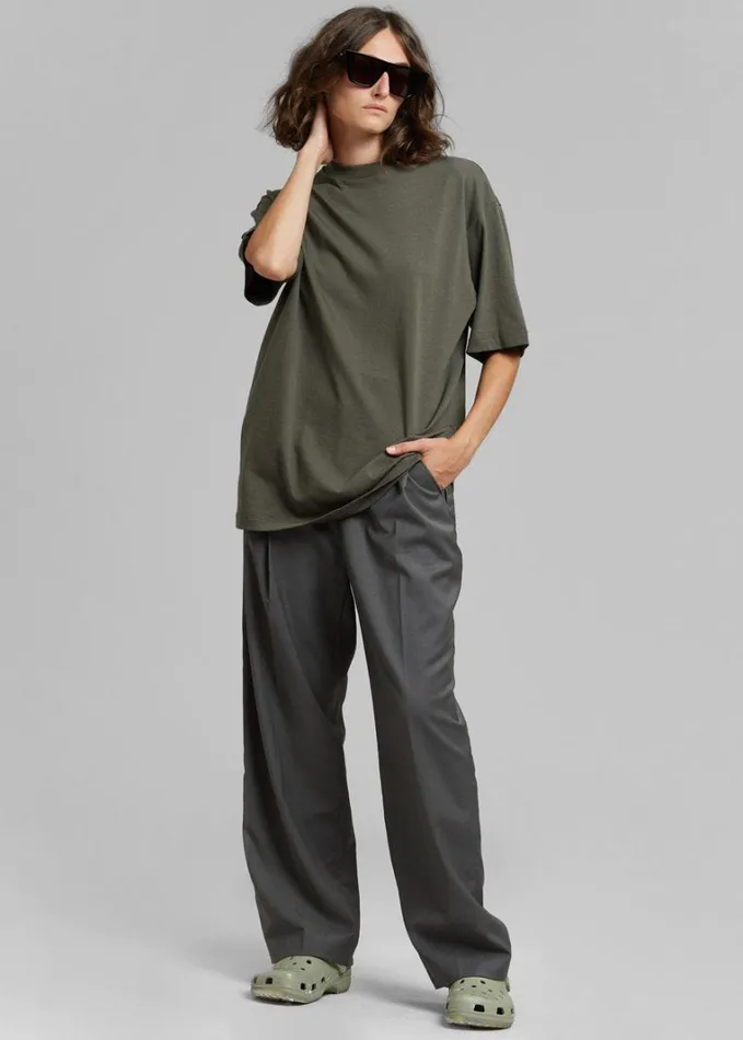 Clothing WomenMen The Frankie Shop Evora Tee 8211 Olive