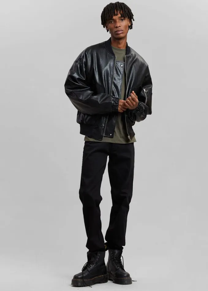 Clothing WomenMen The Frankie Shop Hane Faux Leather Bomber 8211 Black