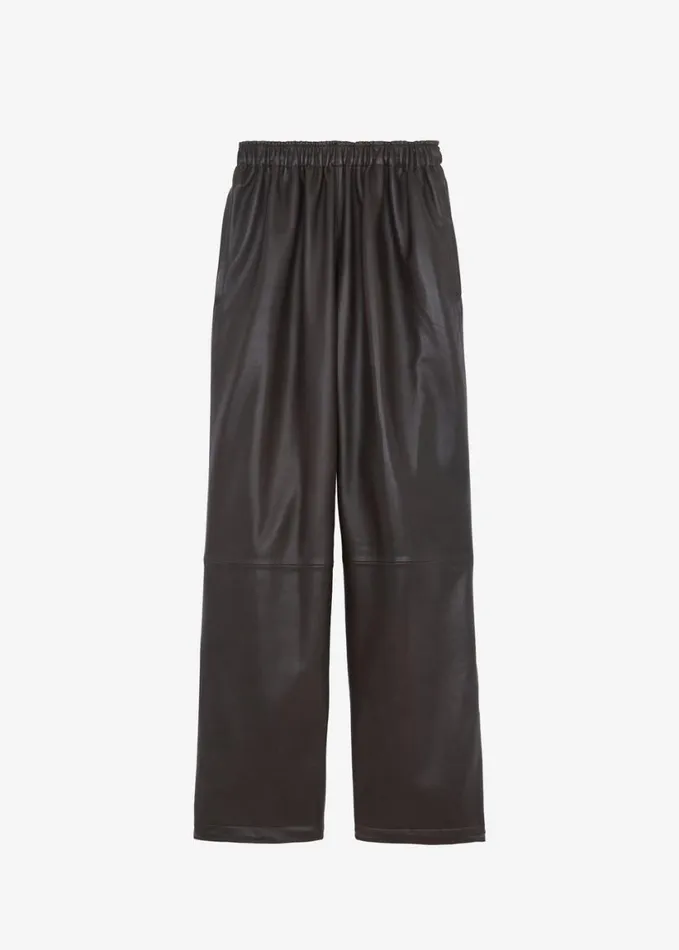 Clothing WomenMen The Frankie Shop Kevin Leather Trousers 8211 Brown