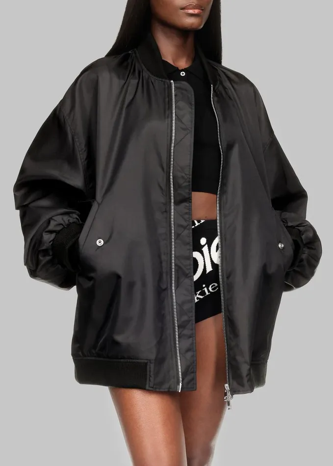 Clothing WomenMen The Frankie Shop Lawrence Bomber Jacket X Barbie 8211 Black