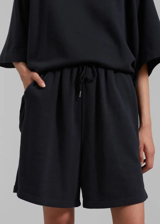 Clothing WomenMen The Frankie Shop Newton Sweatshorts 8211 Black