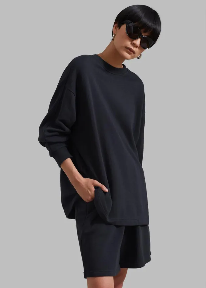 Clothing WomenMen The Frankie Shop Newton Sweatshorts 8211 Black