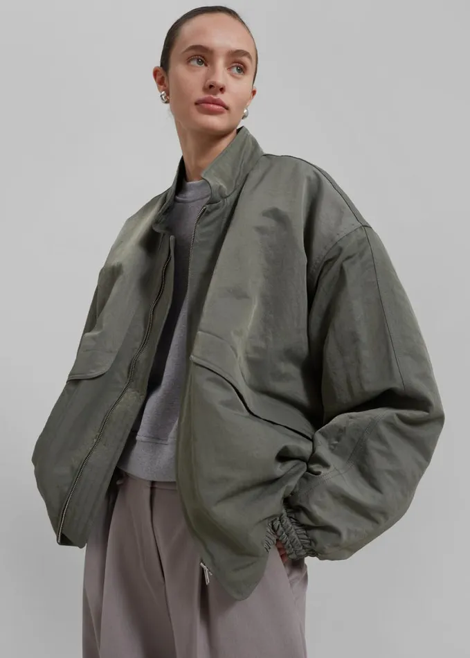 Clothing WomenMen The Frankie Shop Seth Oversized Jacket 8211 Khaki