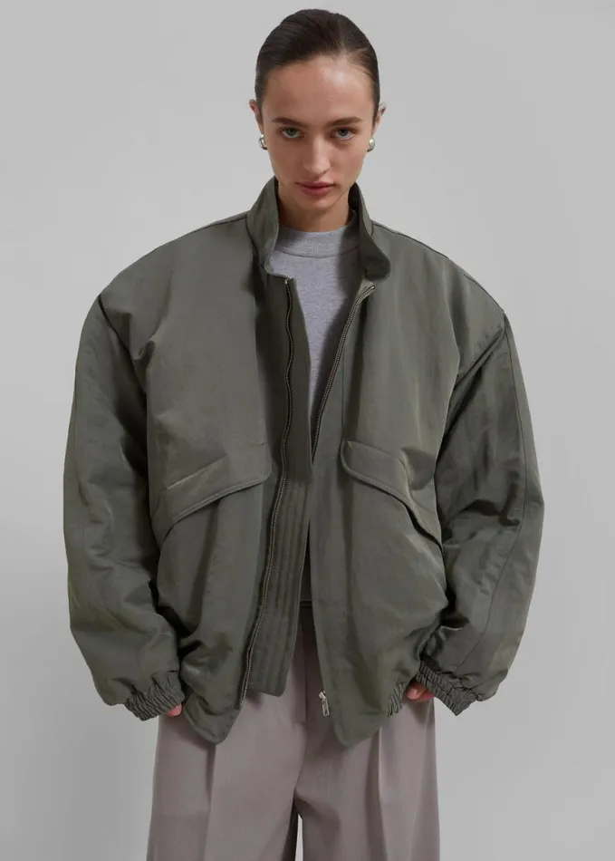 Clothing WomenMen The Frankie Shop Seth Oversized Jacket 8211 Khaki
