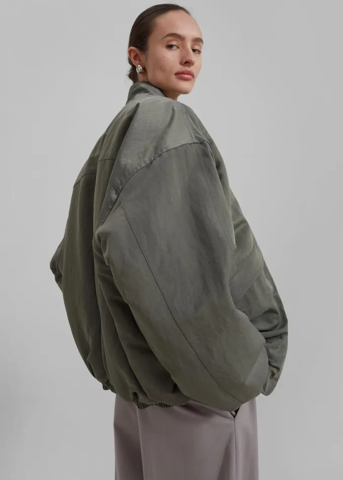 Clothing WomenMen The Frankie Shop Seth Oversized Jacket 8211 Khaki