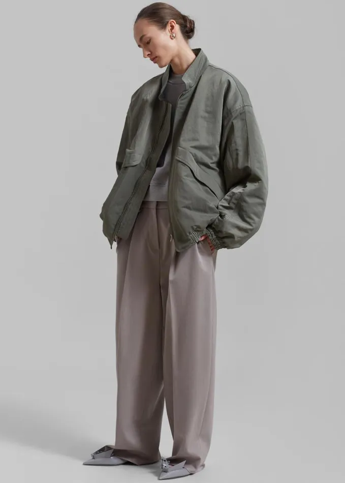 Clothing WomenMen The Frankie Shop Seth Oversized Jacket 8211 Khaki
