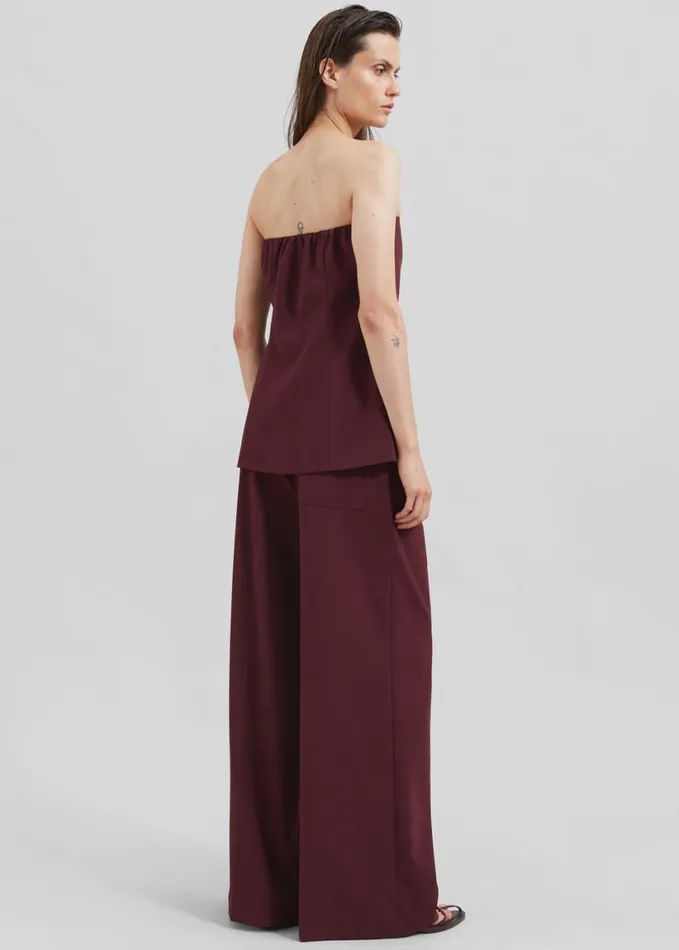 Clothing Women The Frankie Shop Abbie Strapless Top 8211 Burgundy