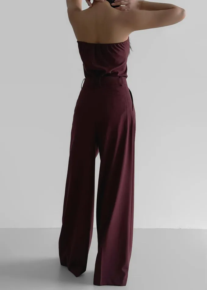 Clothing Women The Frankie Shop Abbie Trousers 8211 Burgundy