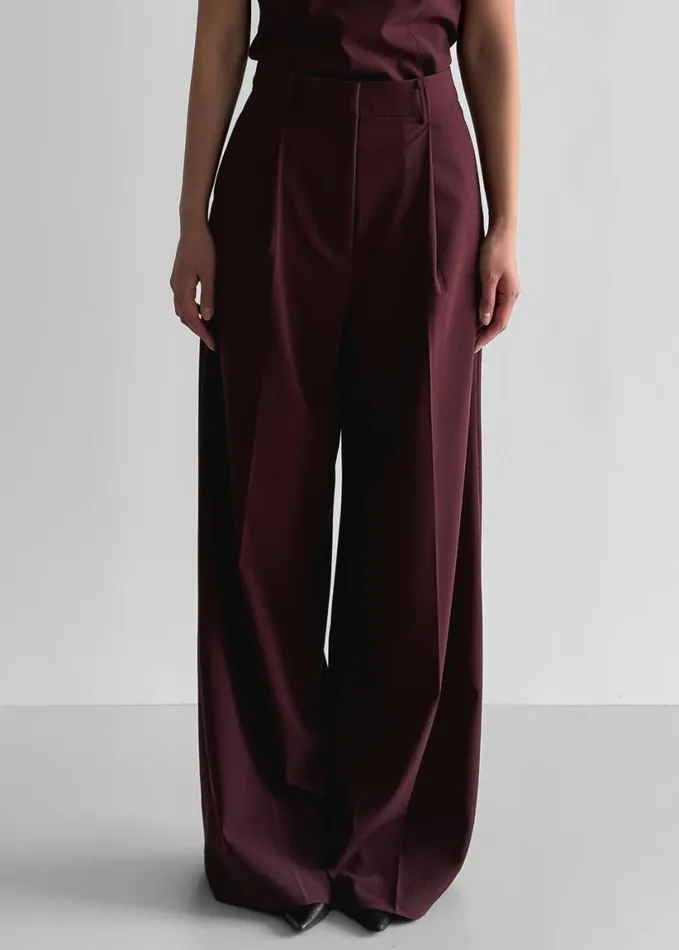 Clothing Women The Frankie Shop Abbie Trousers 8211 Burgundy