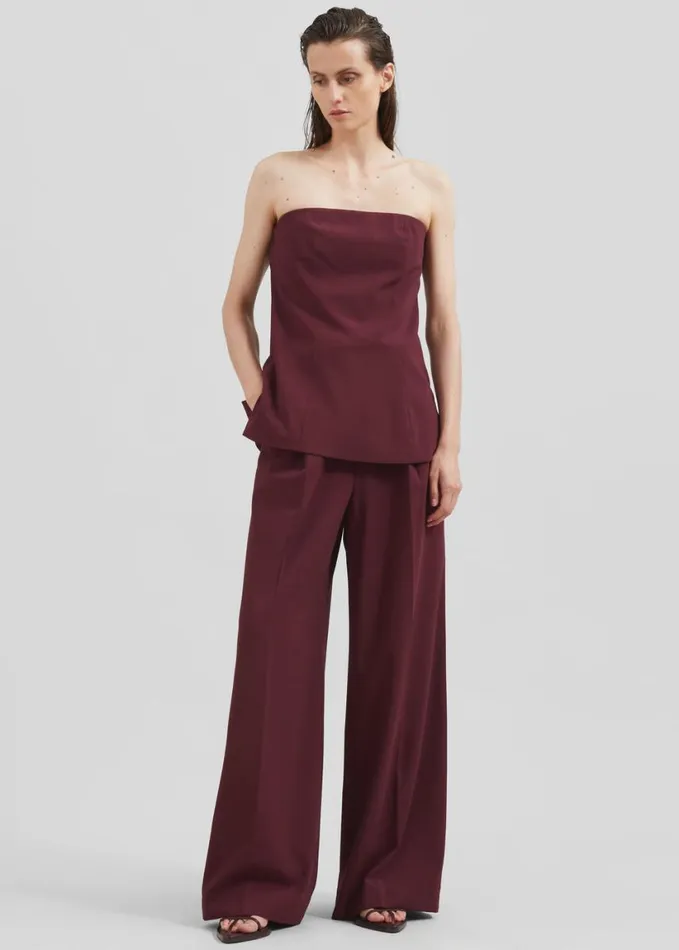 Clothing Women The Frankie Shop Abbie Trousers 8211 Burgundy