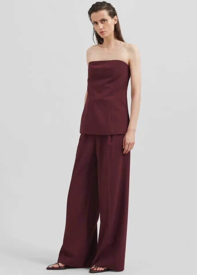 Clothing Women The Frankie Shop Abbie Trousers 8211 Burgundy