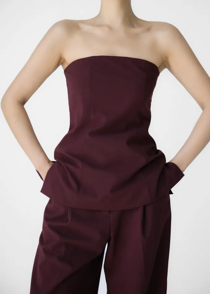 Clothing Women The Frankie Shop Abbie Trousers 8211 Burgundy