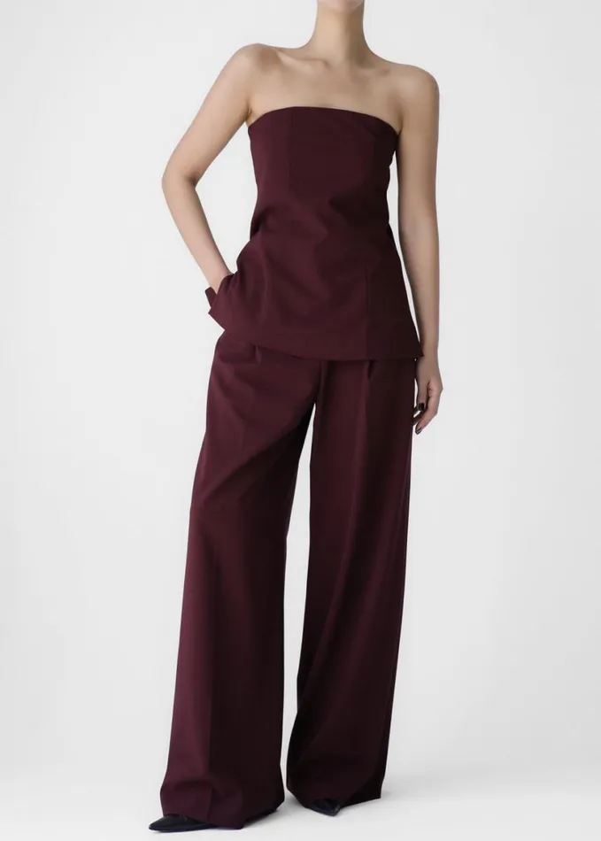 Clothing Women The Frankie Shop Abbie Trousers 8211 Burgundy