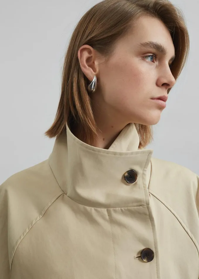 Clothing Women The Frankie Shop Alberta Short Trench 8211 Beige